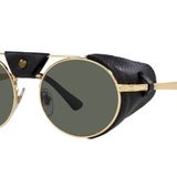 Persol PO2496SZ Yuvarlak Güneş Gözlüğü, Altın/Yeşil Polarize, 52 mm