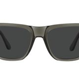 Persol Üniseks Güneş Gözlüğü Siyah Çerçeve, Yeşil Lensler, 55MM, Opal Duman/Koyu Gri Polarize, 55 mm
