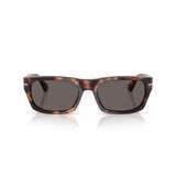 Persol Unisex Po3398s Dikdörtgen Güneş Gözlüğü, Havana/Koyu Gri, 55 mm