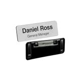 Personel Yaka İsimliği Gümüş Gri 2 Adet İğneli Ve Klipsli Yaka Kartı 33X68 Mm Personel Büro Ofis Şirket İş Yeri