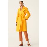 Perspective Anderson Regular Fit Erkek Yaka Diz Altı Mandalina Renk Kadın Trench Mont