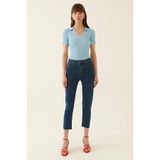 Perspective Romets Regular Fit Bilek Boy Orta Bel Lacivert Renk Kadın Denim Pantolon