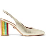 Perspex Topuklu Şeffaf Slingback Ayakkabı 90 - Gold