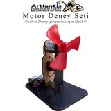 Pervane Motor Deney Seti 1 Paket Dc Motor Anahtar Pil Yatağı Pervane Pil İletken Kablo Okul Deney Seti