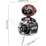 Pervaneli Klima Süsü Oto Koku Klipsi Siyah Uçaklı Kahverengi Pilot Robot Hava Ferahlatıcı Maskot