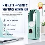 Pervanesiz 6 Kademeli Sisleme Fanı 100Ml Su Hazneli Masaüstü Serinletici