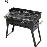 Pervazlı Emaye Mangal P3 Battal Boy Barbekü Çift Kömürlü Izgara Katlanır Ayaklı 27X51CM - Çok Renkli