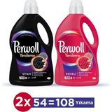 Perwoll 3 lt Hassas Bakım Sıvı Çamaşır Deterjanı 2'li Set Siyah ve Renkli Yenileme ile 108 Yıkama