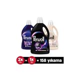 Perwoll Çamaşır Deterjanı 3'Lü Set (158 Yıkama) X1 Siyah &Açık Renk 2,97L,X1 Çiçek Cazibe Koyu 2,75L