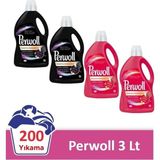 Perwoll Hassas Bakım Sıvı Çamaşır Deterjanı 4X3L (200 Yıkama) 2 Siyah+2 Renkli Giysiler Için Yenile