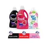 Perwoll Sıvı Çamaşır Deterjanı 2 x 3L (100 Yıkama) Siyah+Renkli+Vernel Max 1440ml Şakayık
