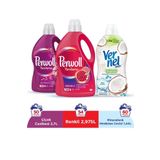 Perwoll Sıvı Çamaşır Deterjanı 2x3L (95Yıkama) Renkli+Çiçek Cazibesi+Vernel Max 1440ml H.cevizi
