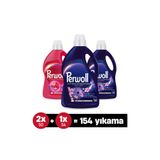Perwoll Sıvı Çamaşır Deterjanı 3'Lü Set: (154 Yıkama) X2 Çiçek Cazibesi Koyu 2,7L, X1 Renkli 2,97L