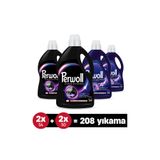 Perwoll Sıvı Çamaşır Deterjanı 4'Lü Set (208 Yıkama): X2 Siyah 2,97L, X2 Çiçek Cazibesi Koyu 2,75L