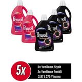 Perwoll Sıvı Çamaşır Deterjanı 5 x 2,97 (270 Yıkama) 3 Siyah + 2 Renkli - 2,97 lt