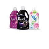 Perwoll Sıvı Çamaşır Deterjanı (95 Yıkama) 3L Siyah + 2,7L Çiçek Cazibesi + Vernel 1440ml Şakayık