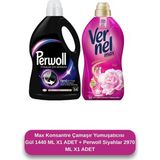 Perwoll Siyah Deterjan 2, 97L + Vernel Max Gül Yumuşatıcı 1, 44L Çamaşır Bakım Seti