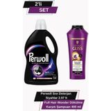 Perwoll Siyahlar İçin Deterjan 2,97L + Gliss Full Hair Wonder 400ml Saç Bakım ve Temizlik Seti