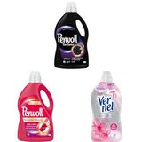 Perwoll Yenileme Siyah 3L & Perwoll Yenileme Renkli 3L & Vernel Max Fresh Control Çiçek Ferahligi 1370 mL