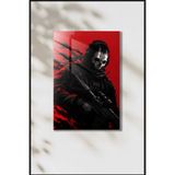 PESHLİSTORE Ghost Kırmızı Operasyon HD Metal Poster – Call of Duty Oyuncu Odası Dekoru