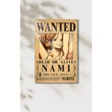 PESHLİSTORE Nami Wanted Poster Metal Duvar Tablosu – Anime Temalı Dekoratif Poster