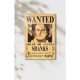 PESHLİSTORE Shanks Wanted Poster Metal Duvar Tablosu – Anime Temalı Dekoratif Poster