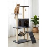 Pet B-07 Hamaklı Yuvalı Lüx Kedi Tırmalama Oyun Evi Antrasit - Çok Renkli