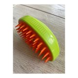 Pet Brush Buharlı kedi&köpek tarağı- yumuşak silikon yıkama tarağı . yeşil/sarı iki renk