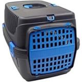 Pet Carrier Kedi ve Köpekler Için Plastik Taşıma Çantası Seyahat Çantası Mavi