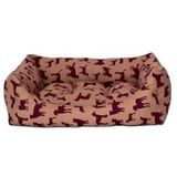 Pet Comfort 50x60 cm Uniform Bej-Bordo Kedi ve Köpek Yatağı