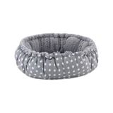 Pet Comfort Sunflower Çift Taraflı Gri Dot Peluş 60 cm Kedi ve Köpek Yatağı