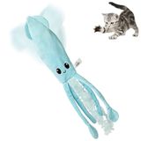 Pet Craft Supply Palet Flopper İnteraktif Elektrikli Gerçekçi Flopping Kırpma Hareketli Balık Güçlü Kedi Nanesi ve Silvervin Kedi Oyuncak Sassy Kalamar
