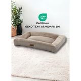 Pet Dreams Akita Lüks Sertifikalı Peluş Kumaş Büyük Irk Kedi/köpek Yatağı, Kaymaz Altlık - Bej - 90 x 65 cm