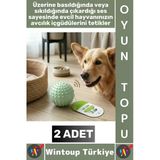 #Pet Evcil Hayvan Küçük Irk Köpek Avcılık Masaj Diş Kaşıma Sesli Dikenli Kedi Oyuncağı Topu 2 Adet