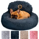 PET JETT Sakinleştirici Köpek Yatakları - Küçük, Orta, Büyük Köpekler için Donut Köpek Yatakları, Kaymaz ve Yıkanabilir Yuvarlak Köpek Yatakları - Kabarık Peluş Suni Kürk Evcil Hayvan Yatağı, Anksiyete