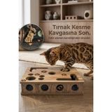 Pet Kedikür Kedi Tırmalama ve Oyun Kutusu – Tırnak Törpüleyici Interaktif Kedi Oyuncağı - Çok Renkli