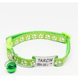 Pet Love Kedi Künyesi, Köpek Künyesi, Isimli Kedi Tasması, Isimli Köpek Tasması - Min. 19 cm - Max. 32 cm - Açık Yeşil