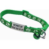 Pet Love Kedi Künyesi, Köpek Künyesi, Isimli Kedi Tasması, Isimli Köpek Tasması - Min. 19 cm - Max. 32 cm - Yeşil