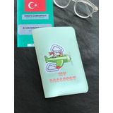 Pet Pasaport Kılıfı Ev Hayvanı Kedi Köpek Nil Yeşili Vegan Deri Pasaportluk