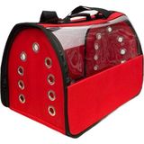 Pet Pretty Şeffaf Büyük Kırmızı Taşıma Çantası 50 cm x 30 cm x 30 cm