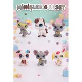 Pet Star Little Sevimli Minişler 6'Lı Miniş Figür Oyuncak Seti Sevimli Hayvan Figürleri Ve Aksesuarları 3046A32