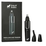 Pete & Pedro Burun & Kulak Saç Kesme Makinesi – Clipper 3 Ataşmana Sahiptir Burun/Kulak, Kaş Düzeltme, & Yüz Saç Detaylandırma | Erkekler ve Kadınlar için, Paslanmaz Çelik, Islak/Kuru, USB | Shark