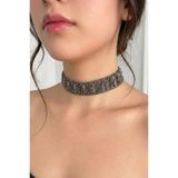 PETEK AKSESUAR Full Kristal Taşlı Işleme Choker Tasma Kolye