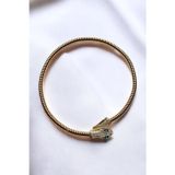 Petek Aksesuar METALİZE CHOKER TAŞLI YILAN TASMA KOLYE
