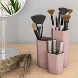 Petek Banyo Mutfak Masa Kozmetik Düzenleyici 3 Bölmeli Makyaj Organizeri (Rose Gold)