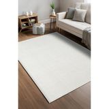 Petek Beyaz Yıkanabilir Kaymaz Taban Yumuşak Dokulu Peluş Kesme Halı Mutfak Koridor Salon Halısı - 100 x 350 cm