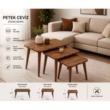 Petek Ceviz Zigon Sehpa Takımı (3’Lü)