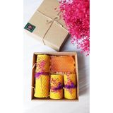 Petek Mum ve Ballı Sabun Seti Kutuda Bal Mumu Sarma Mum Beeswax Candle Hazır Hediye Kutusu - Çok Renkli - 1