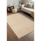 Petek Vızon Yıkanabilir Kaymaz Taban Yumuşak Dokulu Peluş Kesme Halı Mutfak Koridor Salon Halısı - Vizon - 80 x 500 cm