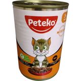 Peteko Chunck In Jelly Somonlu Yetişkin Kedi Maması Konserve 400 gr (1Adet) - 400GR